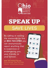 Ohio School Safety Center; Speak Up, Save Lives