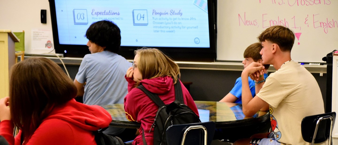 HS students in classroom.