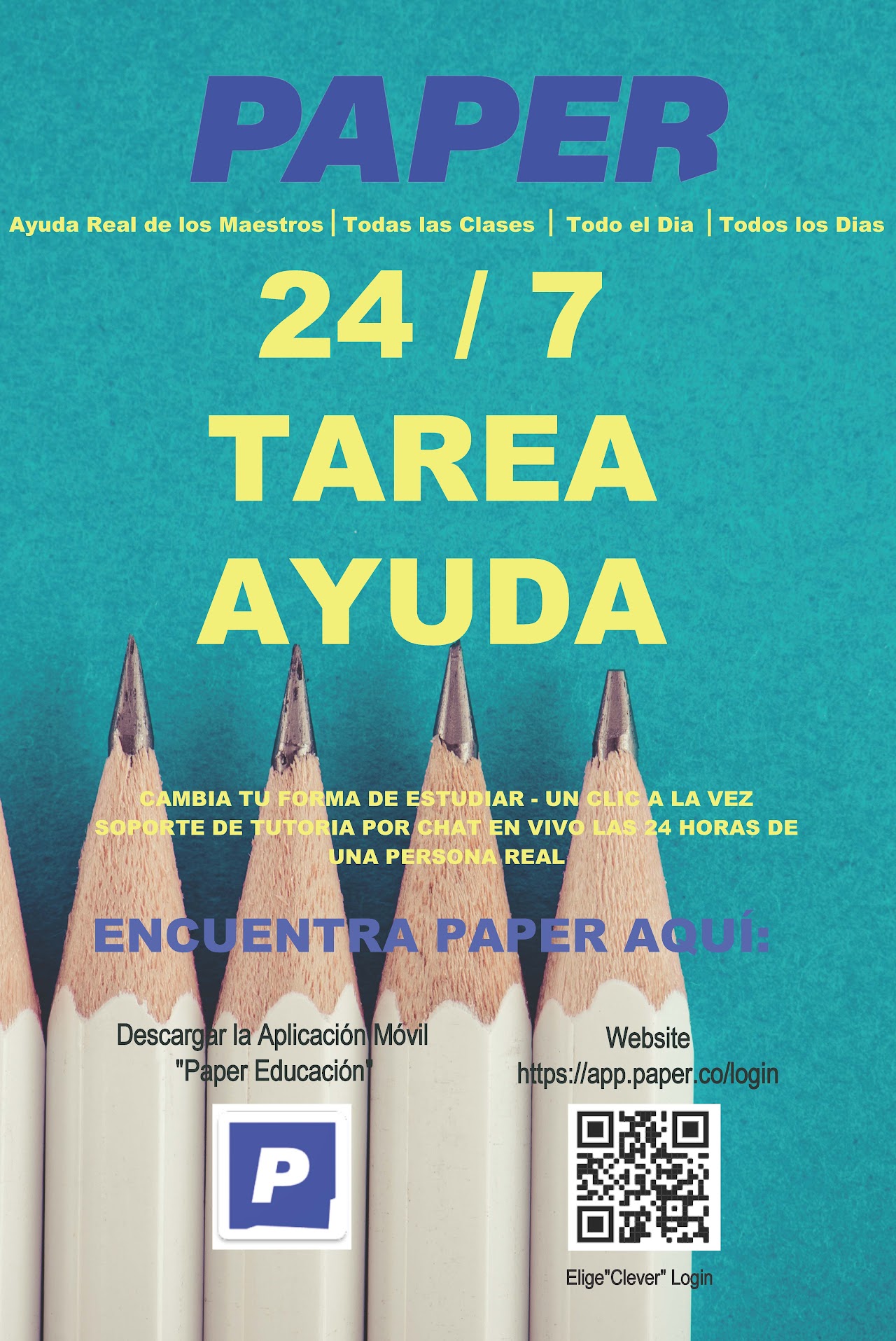 Paper 24/7 Homework Help - Spanish version with a QR Code
